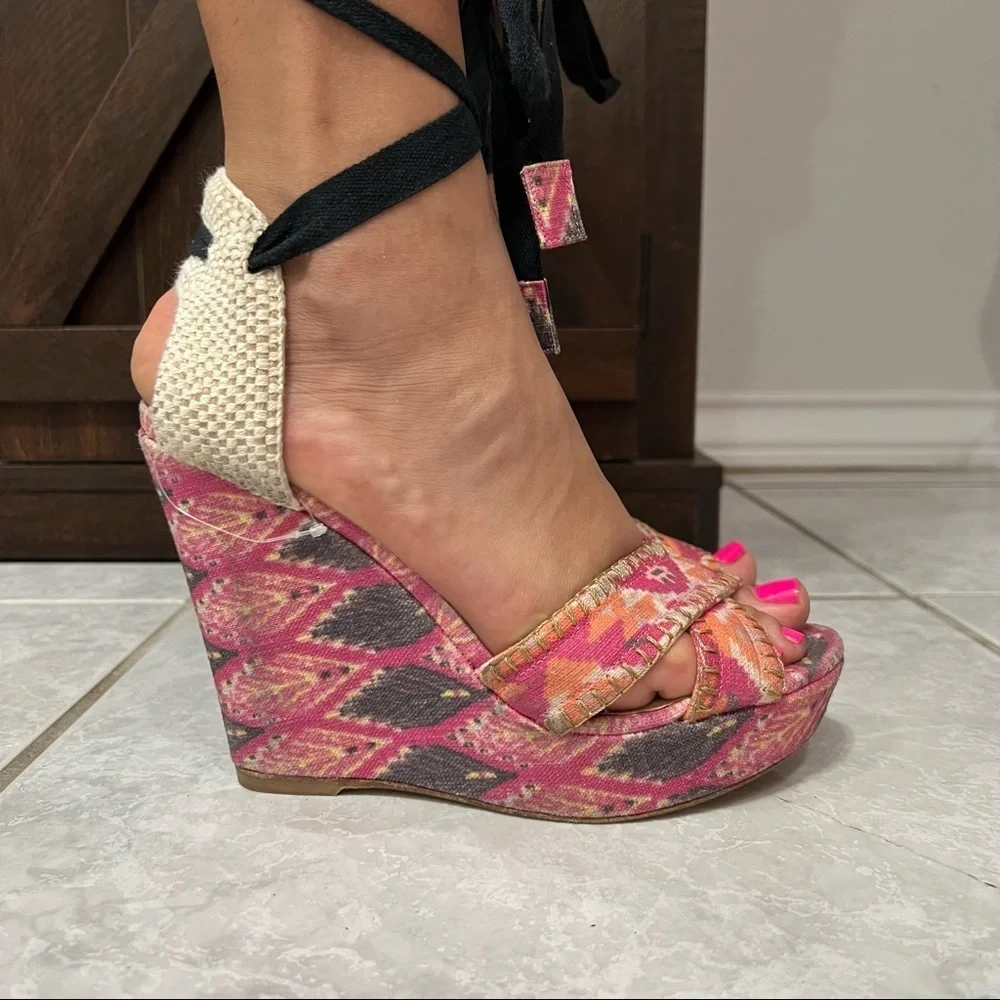 Stuart Weitzman Gladiator Strap Wedge Sandals